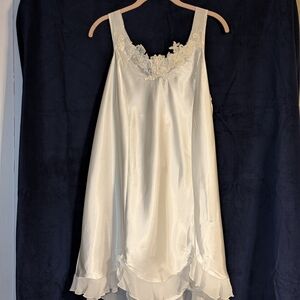 Elegant Satin Chemise with Lace Accents